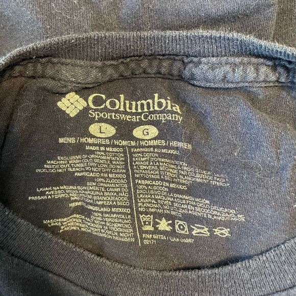 Columbia Graphic Tee Navy Blue Short Sleeve Crewneck Outdoor Hiking L - Picture 6 of 6